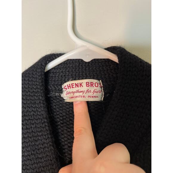 1940s Shenk Bros Black Maroon Library Book Reader Novel Patch Varsity Cardigan M - Picture 2 of 5